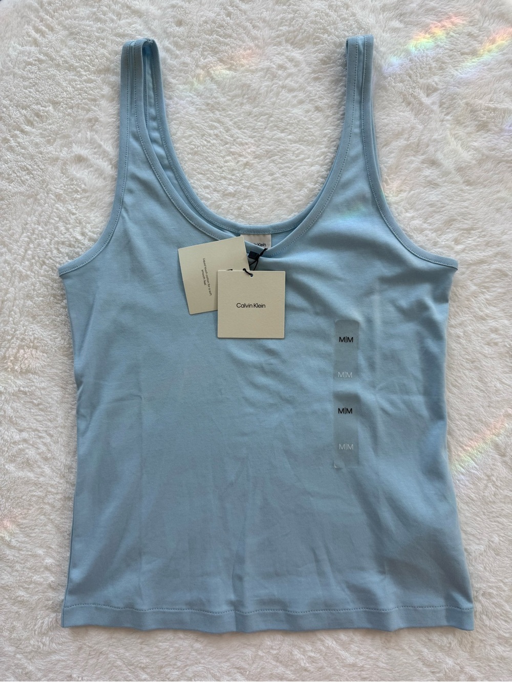 100% Cotton Calvin Klein Blue Scoop Neck Tank
